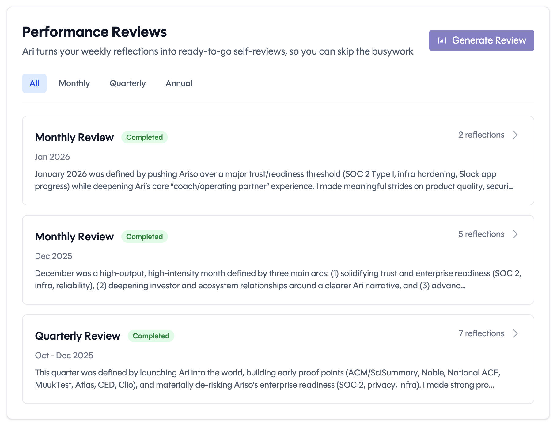 Performance Reviews